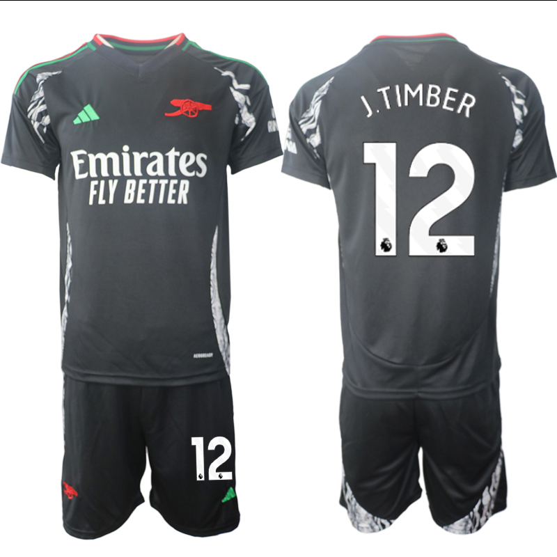 Men 2024-2025 Club Arsenal away Black #12 Soccer Jersey->arsenal jersey->Soccer Club Jersey